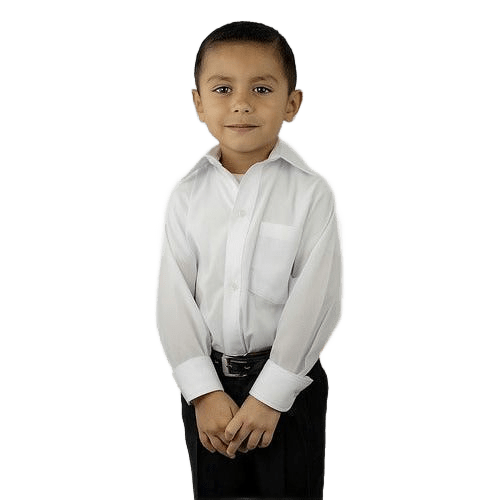 Camisa Vestir Infantil Juvenil Escolar Blanca 2 A 16 - Garufa Jeans