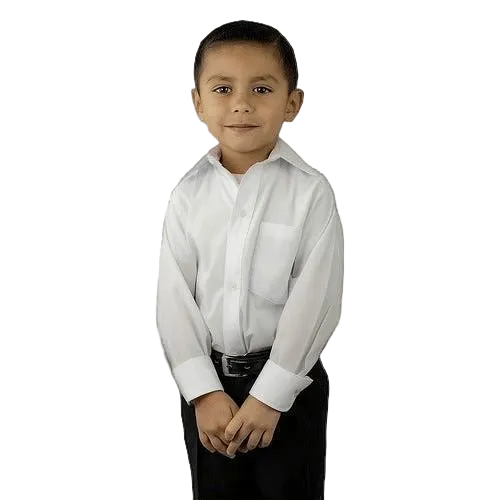 Camisa Vestir Infantil Juvenil Escolar Blanca 2 A 16 - Garufa Jeans
