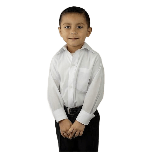 Camisa Vestir Infantil Juvenil Escolar Blanca 2 A 16 - Garufa Jeans