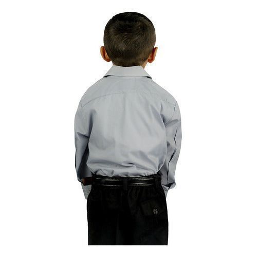 Camisa Vestir Infantil Juvenil Gris Claro Perla 2 A 16 - Garufa Jeans