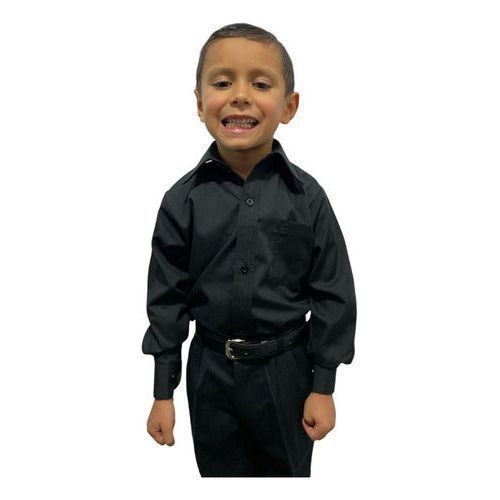 Camisa Vestir Infantil Juvenil Negra Tallas 2 A 16 - Garufa Jeans