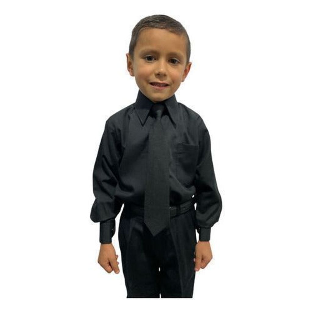 Camisa Vestir Infantil Juvenil Negra Tallas 2 A 16 - Garufa Jeans