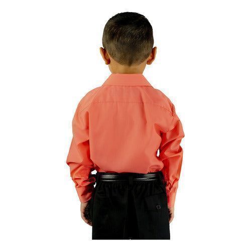 Camisa Vestir Infantil Juvenil Salida Escolar Coral 2 A 16 - Garufa Jeans