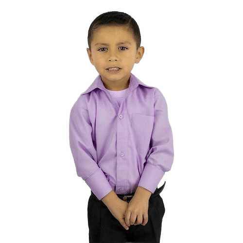 Camisa Vestir Infantil Juvenil Salidas Escolares Lila 2 A 16 - Garufa Jeans
