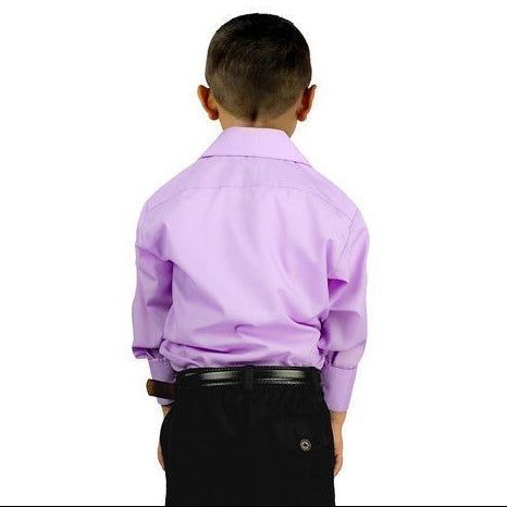 Camisa Vestir Infantil Juvenil Salidas Escolares Lila 2 A 16 - Garufa Jeans