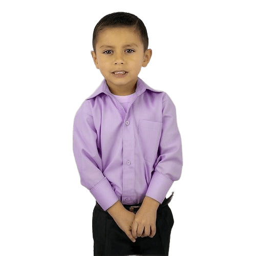 Camisa Vestir Infantil Juvenil Salidas Escolares Lila 2 A 16 - Garufa Jeans
