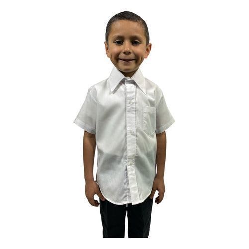 Camisa Vestir Infantil Manga Corta Escolar Blanca 2 A 16 - Garufa Jeans