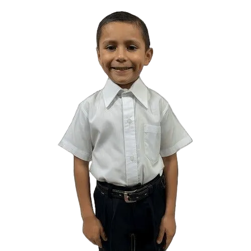 Camisa Vestir Infantil Manga Corta Escolar Blanca 2 A 16 - Garufa Jeans