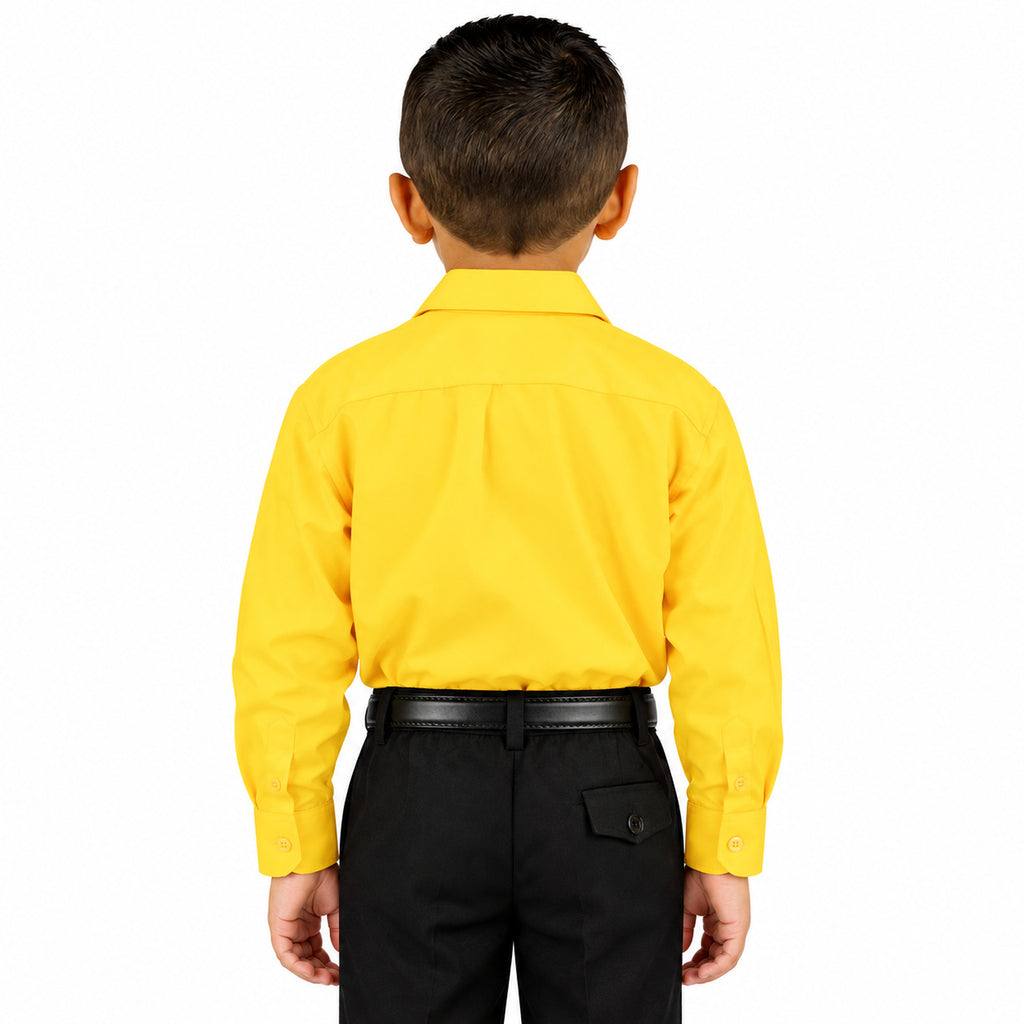 Camisa de vestir infantil mango Rodolfo Valentini, espalda fajada.