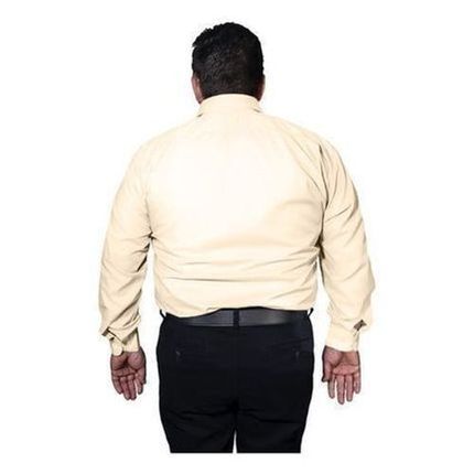 Camisa Vestir Para Adulto Hueso O Beige Talla Extras 44 A 50 - Garufa Jeans