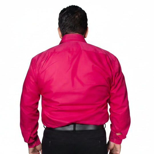 Camisa Vestir Para Adulto Rosa Fiusha Tallas Extras 44 A 50 - Garufa Jeans