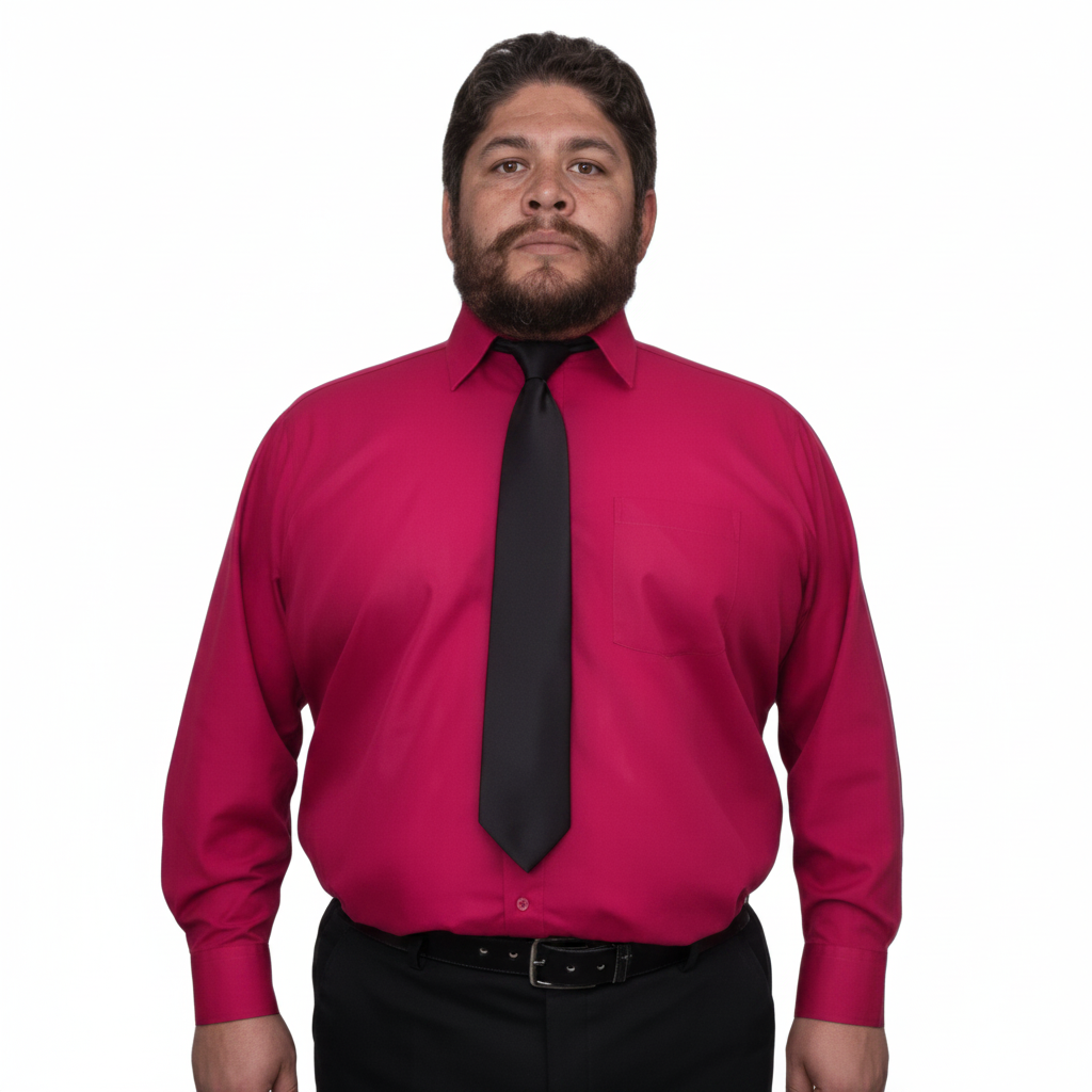 Camisa Vestir Para Adulto Rosa Fiusha Tallas Extras 44 A 50 - Garufa Jeans