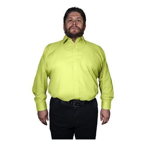 Camisa Vestir Para Adulto Verde Manzana Talla Extras 44 A 50 - Garufa Jeans