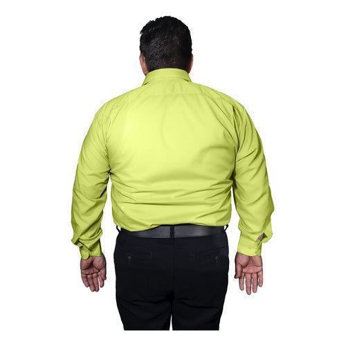 Camisa Vestir Para Adulto Verde Manzana Talla Extras 44 A 50 - Garufa Jeans