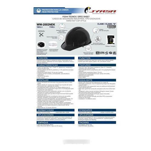 Casco Seguridad Jyrsa Ajuste Intervalos Dieléctrico Nom - Garufa Jeans