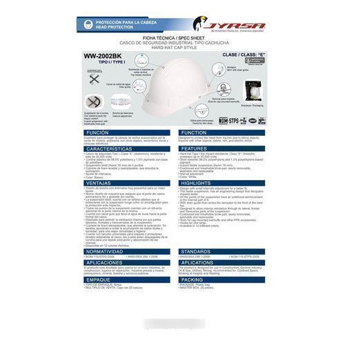 Casco Seguridad Jyrsa Ajuste Intervalos Dieléctrico Nom - Garufa Jeans