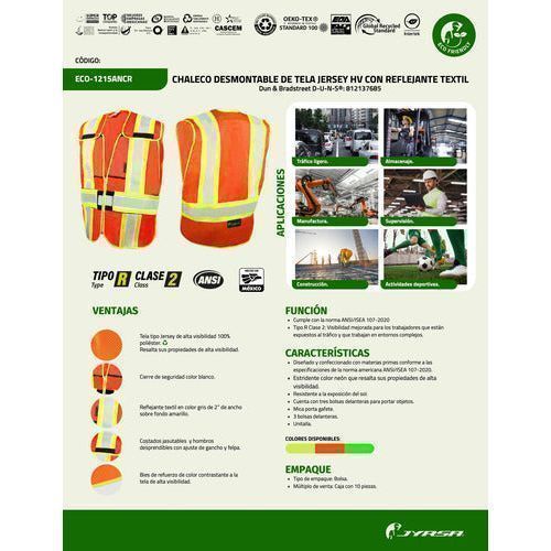 Chaleco Jyrsa Eco - 1215 Desmontable 5 Punto Reflejante Jersey - Garufa Jeans