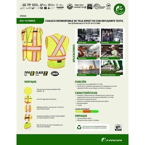 Chaleco Jyrsa Eco - 1215 Desmontable 5 Punto Reflejante Jersey - Garufa Jeans