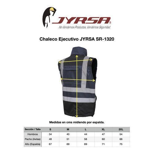 Chaleco Jyrsa Eco - 1320 Ejecutivo Seguridad Con Reflejantes - Garufa Jeans