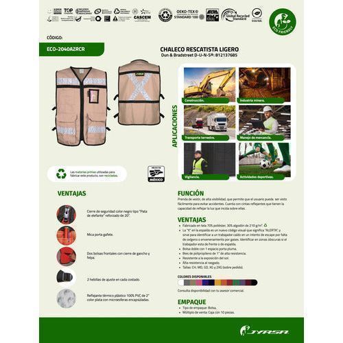 Chaleco Jyrsa Eco - 2040 Brigadista Con Reflejantes Seguridad - Garufa Jeans