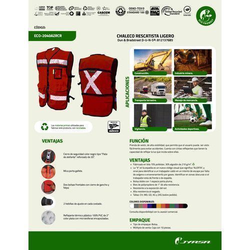 Chaleco Jyrsa Eco - 2040 Brigadista Con Reflejantes Seguridad - Garufa Jeans