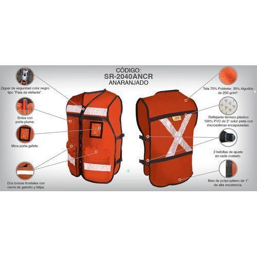 Chaleco Jyrsa Eco - 2040 Brigadista Con Reflejantes Seguridad - Garufa Jeans