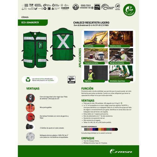 Chaleco Jyrsa Eco - 2040 Brigadista Con Reflejantes Seguridad - Garufa Jeans