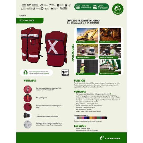 Chaleco Jyrsa Eco - 2040 Brigadista Con Reflejantes Seguridad - Garufa Jeans