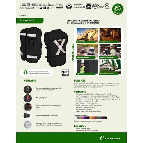 Chaleco Jyrsa Eco - 2040 Brigadista Con Reflejantes Seguridad - Garufa Jeans