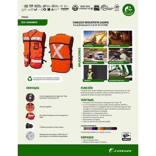Chaleco Jyrsa Eco - 2040 Brigadista Con Reflejantes Seguridad - Garufa Jeans
