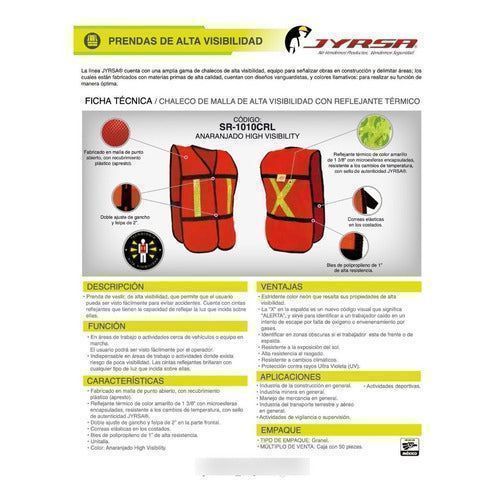 Chaleco Jyrsa Sr - 1010 Malla Con Reflejantes Construcción - Garufa Jeans