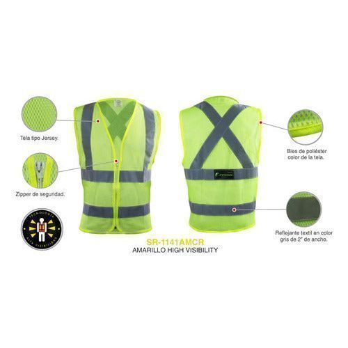 Chaleco Jyrsa Sr - 1141 Tela Jersey Reflejantes Construcción - Garufa Jeans