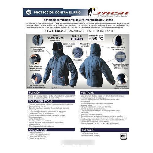 Chamarra Jyrsa Eco-401 Térmica Bajas Temperaturas -50 Grados - Garufa Jeans