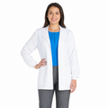 Bata médica corta Cherokee 1302 Professional Whites para mujer blanca, vista frontal abierta | color:blanca