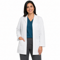 Bata corta médica Cherokee 1462 para mujer blanca, vista frontal abierta | color:blanca