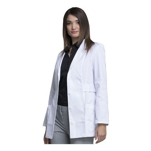 Bata corta médica Cherokee 2316 para mujer en blanca, detalle de diseño
