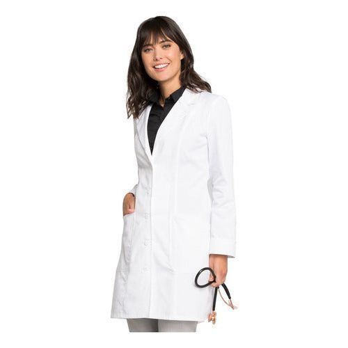 Bata larga médica Cherokee 2410 talla extra blanca, vista diagonal derecha | color:blanca