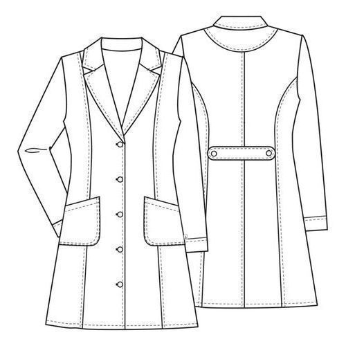 Ficha técnica de bata larga médica Cherokee 2410 talla extra blanca