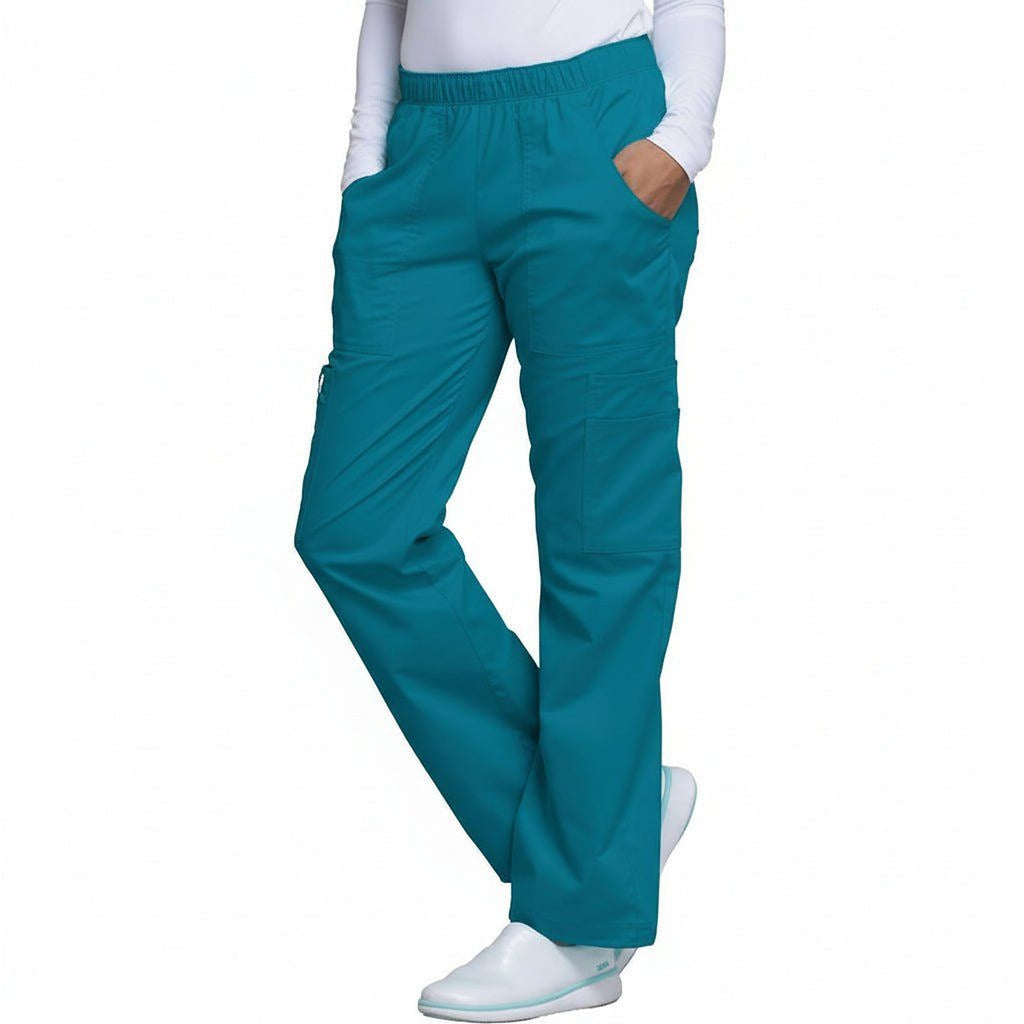 Pantalón quirúrgico Cherokee 4005 para mujer azul Caribe, vista diagonal