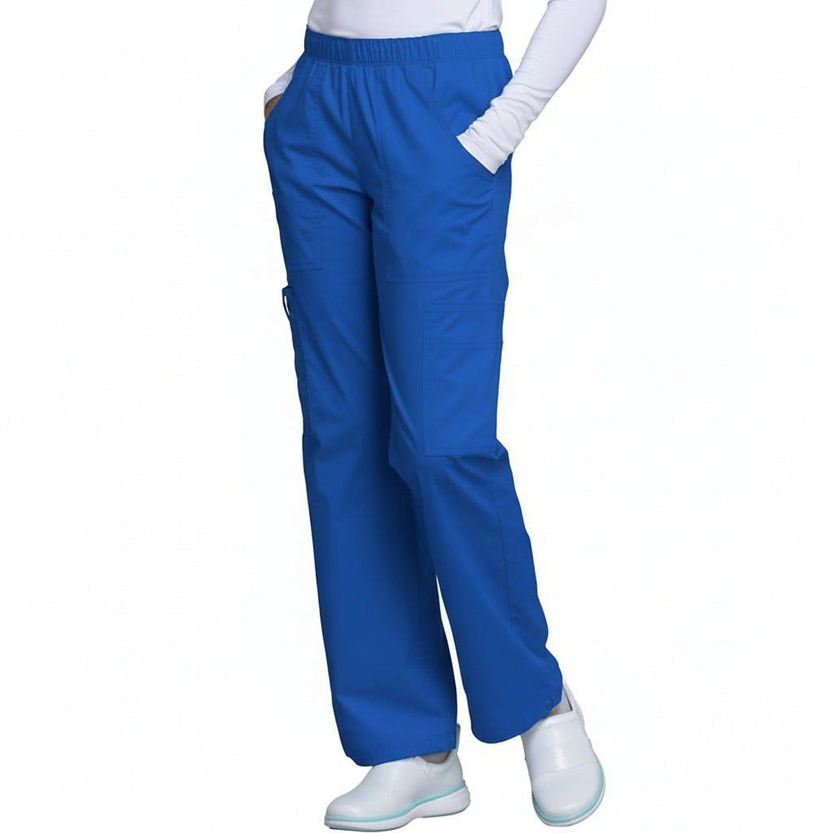 Pantalón quirúrgico Cherokee 4005 para mujer azul rey, vista frontal | color:azul-rey
