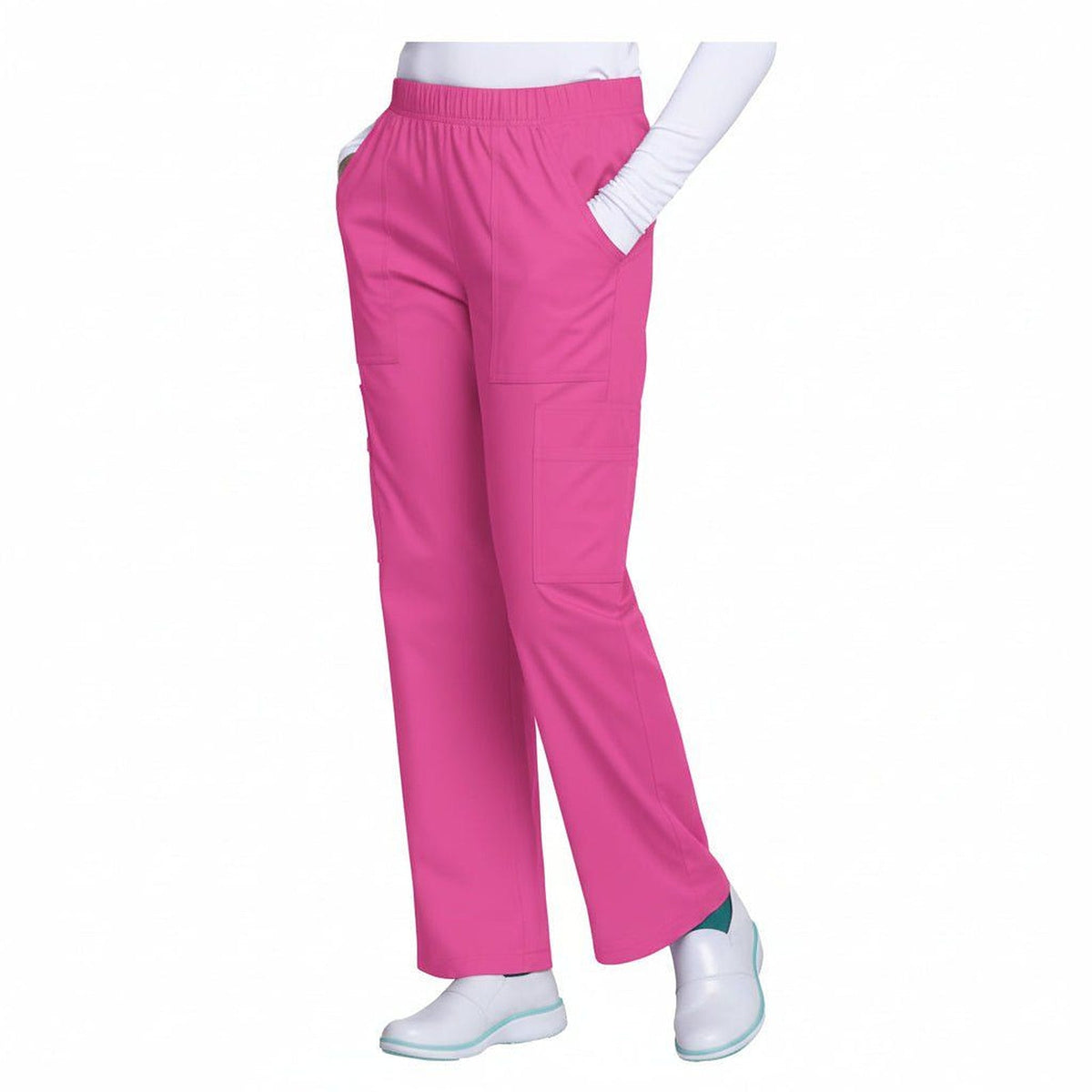 Pantalón quirúrgico Cherokee 4005 para mujer fiusha, vista frontal | color:fiusha