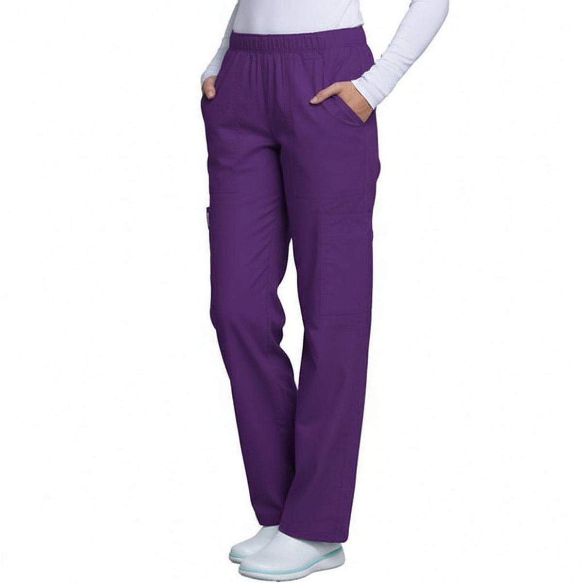 Pantalón quirúrgico Cherokee 4005 para mujer morado, vista frontal | color:morado