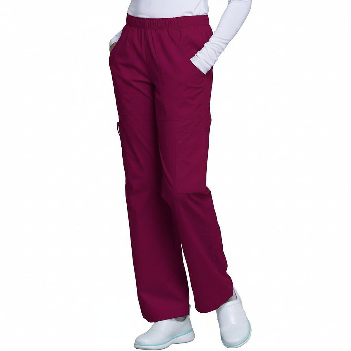Pantalón quirúrgico Cherokee 4005 para mujer vino, vista frontal | color:vino