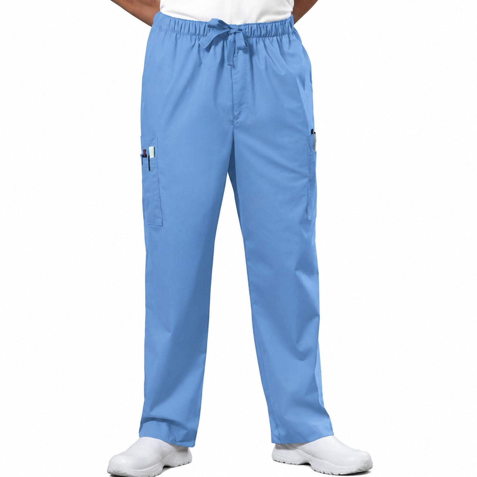 Pantalón quirúrgico Cherokee 4243 para hombre azul cielo, vista frontal | color:azul-cielo