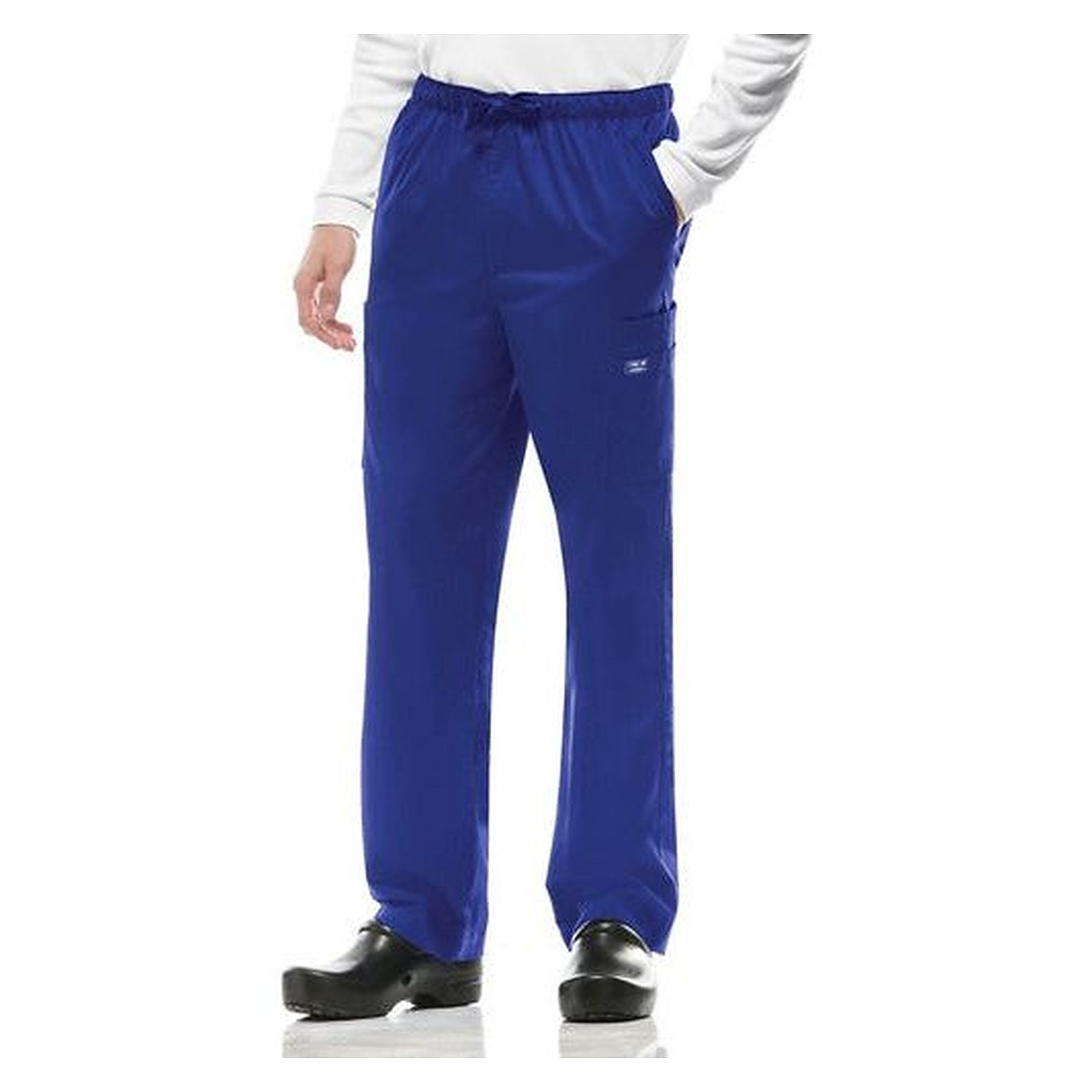 Pantalón quirúrgico Cherokee 4243 para hombre Galaxy Blue, detalle de diseño | color:galaxy-blue
