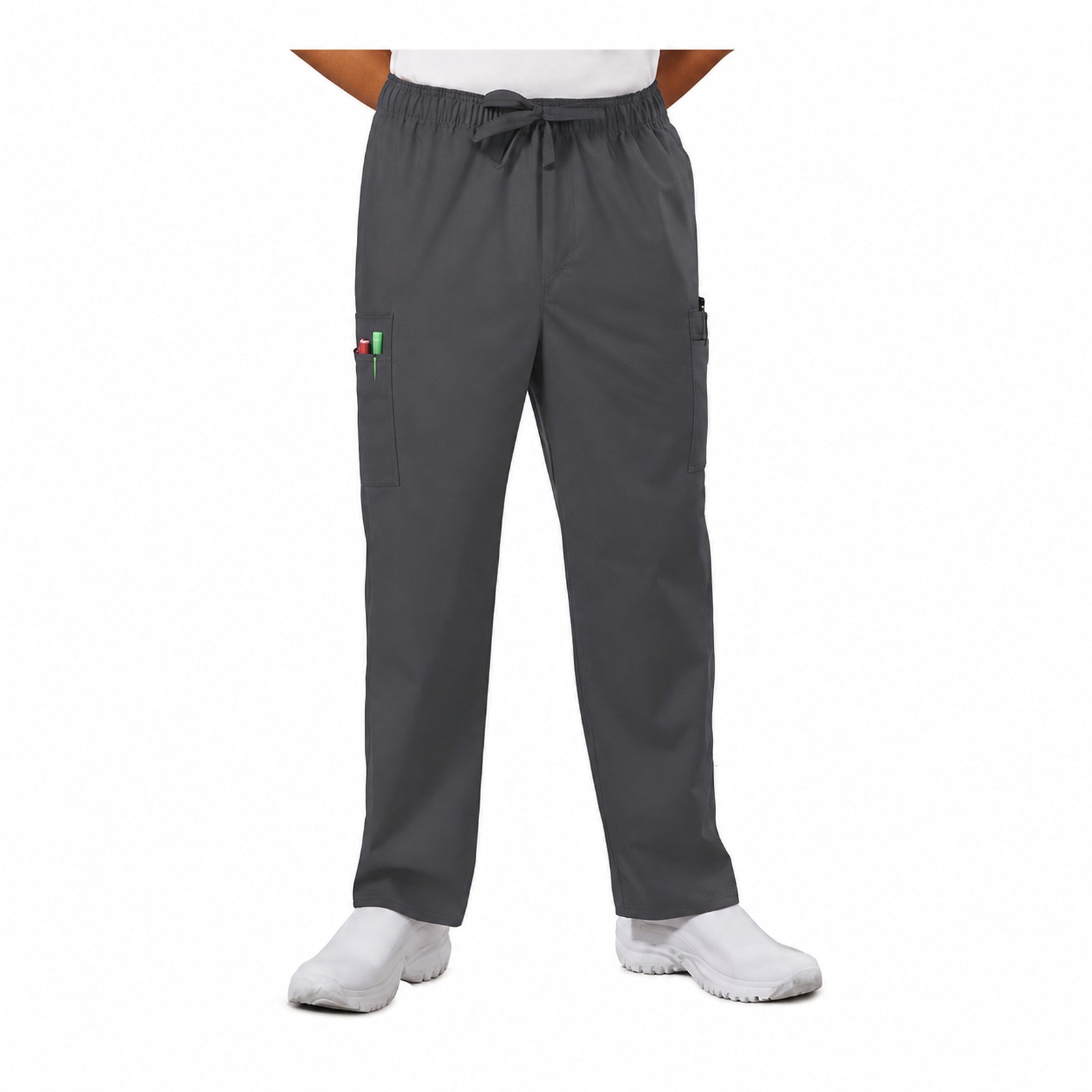 Pantalón quirúrgico Cherokee 4243 para hombre gris Oxford, vista frontal | color:gris-oxford