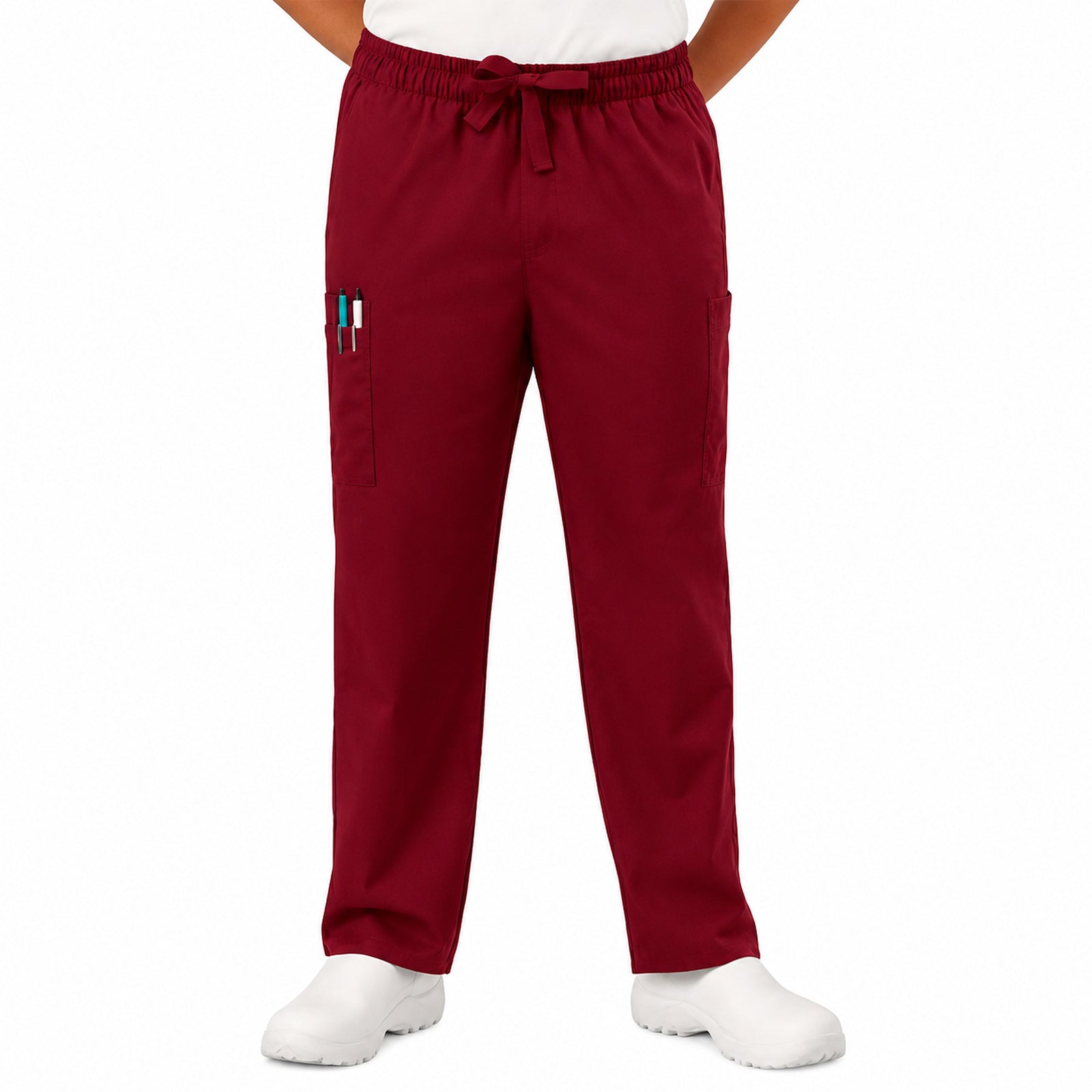 Pantalón quirúrgico Cherokee 4243 para hombre vino, vista frontal | color:vino