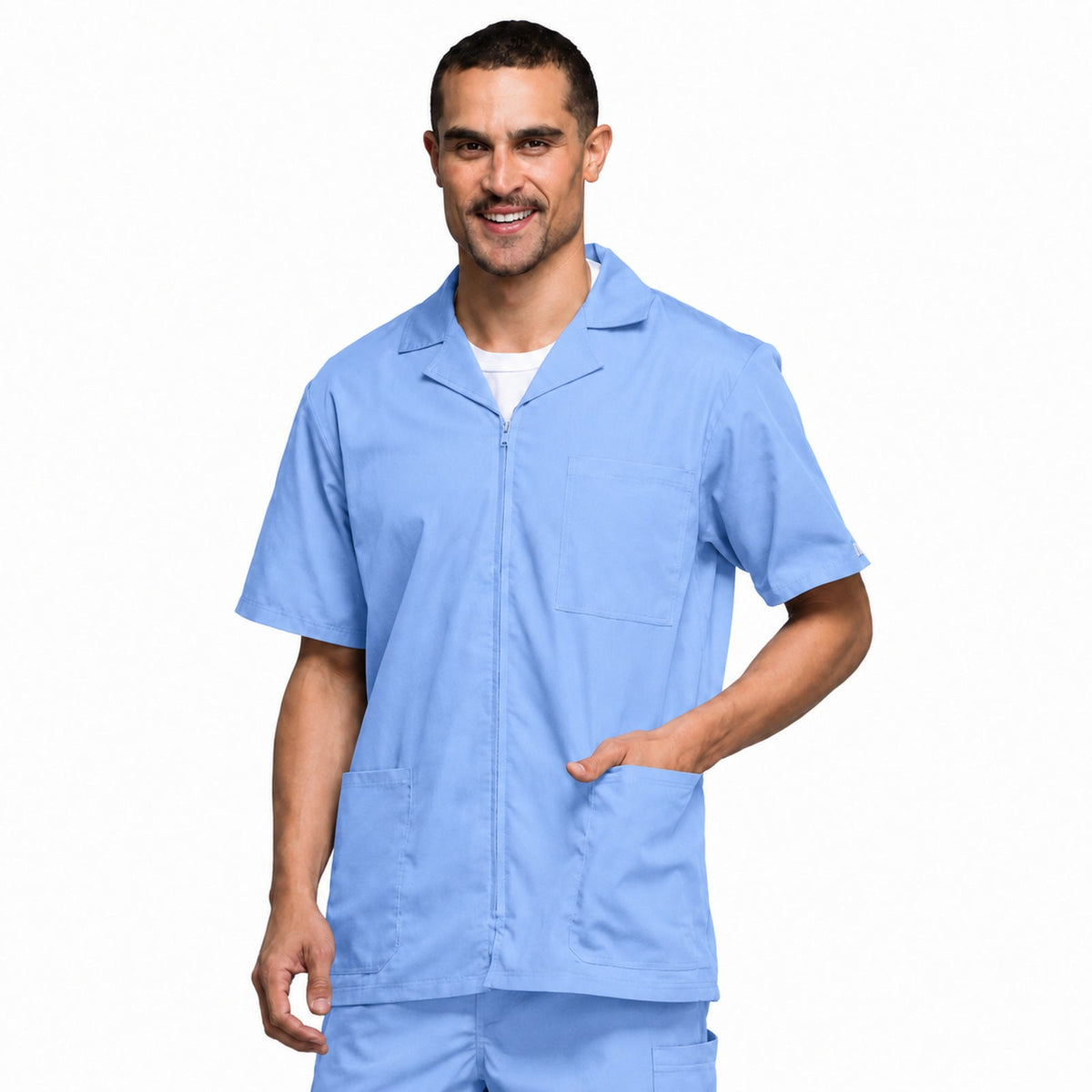Filipina médica Cherokee 4300 para hombre color azul cielo, vista frontal | color:azul-cielo
