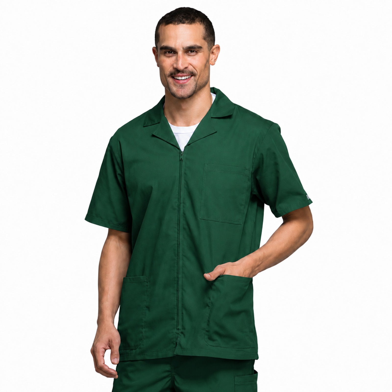 Filipina médica Cherokee 4300 para hombre color verde hunter, vista frontal | color:verde-hunter