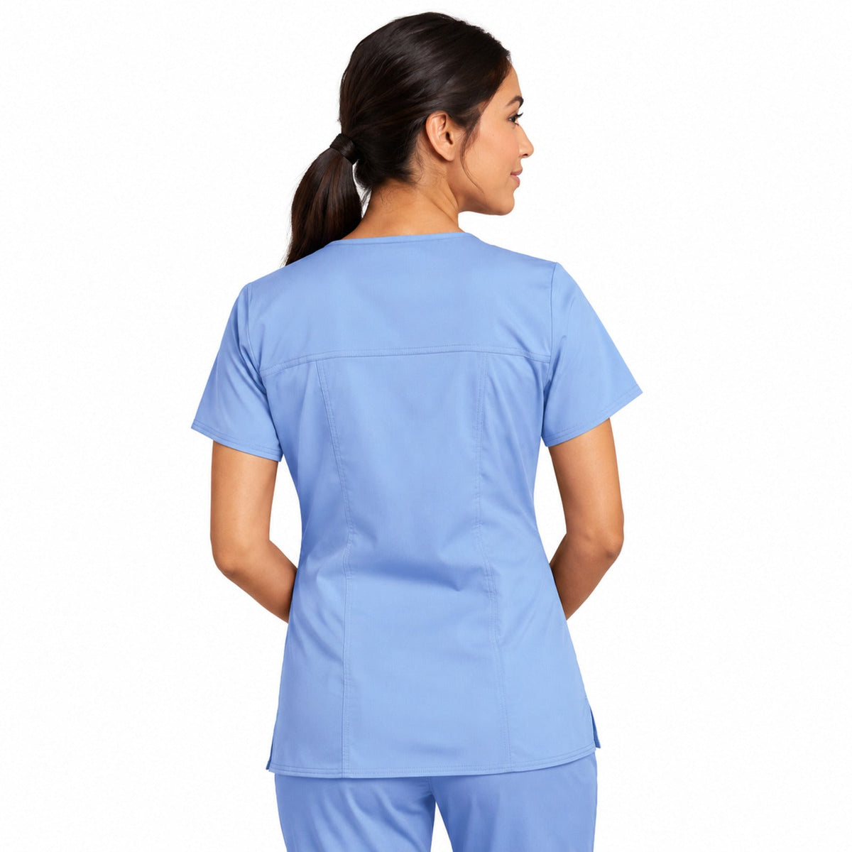 Filipina quirúrgica Cherokee 4727 para mujer color azul cielo, vista posterior | color:azul-cielo